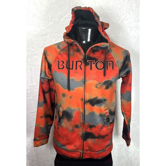 Burton Other - Burton MB Peak Hoodie Men's Full Zip Jacket Orange Gray Black Size Medium